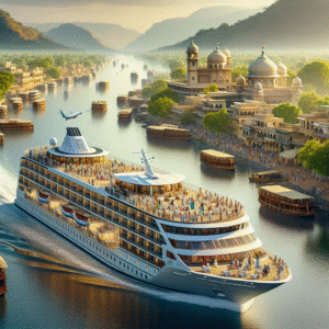 An image illustrating India's Cruise Tourism Set to Expand 51 New Circuits by 2027  Overview of Cruise Bharat Mission